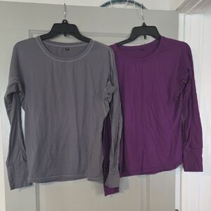 P'tula Gray and Purple Long Sleeve Tees